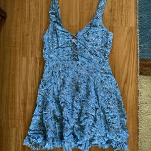 Light Blue Micro Floral Dress